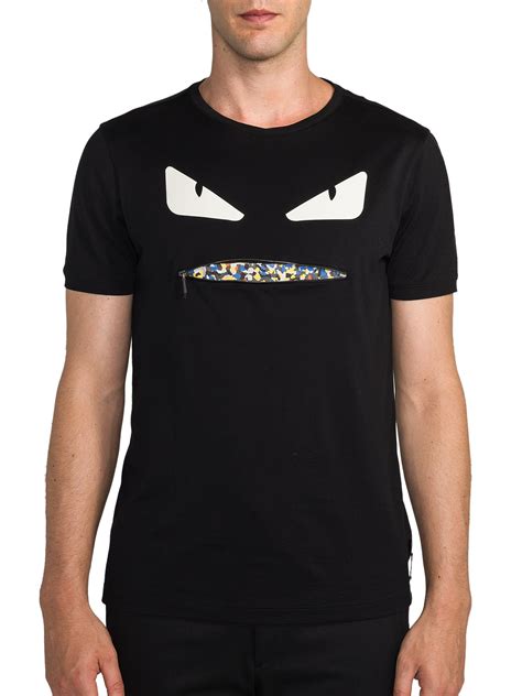 black fendi t shirt with zip|Fendi black strap sweater.